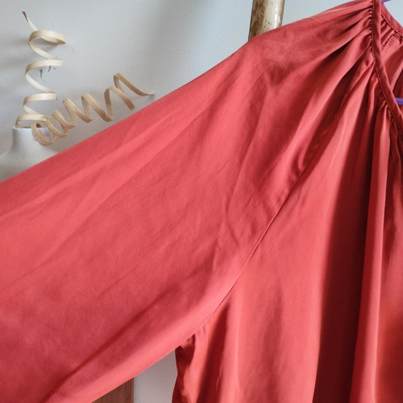 🌹The Quiet Luxury Collection🌹 H&M Brick Orange Peasant Blouse - Picture 9 of 17